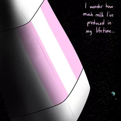 Size: 1280x1280 | Tagged: safe, artist:lamia, derpibooru import, 2001: a space odyssey, birthday, capsule, earth, kubrick approves, milk, space, stars