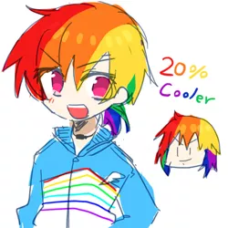 Size: 500x500 | Tagged: artist:c-minded, derpibooru import, human, humanized, pixiv, rainbow dash, safe, solo