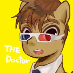 Size: 311x311 | Tagged: 3d glasses, artist:c-minded, david tennant, derpibooru import, doctor who, doctor whooves, pixiv, ponified, safe, solo, tenth doctor, time turner