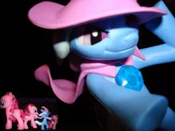 Size: 1536x1152 | Tagged: artist:kp-shadowsquirrel, brushable, derpibooru import, fashion style, figure, irl, multeity, photo, pinkie pie, prototype, safe, size comparison, styling size, toy, trixie, welovefine