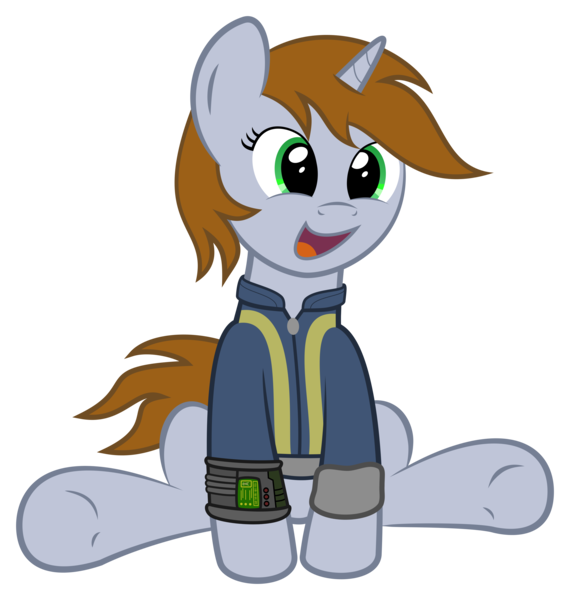 Size: 3233x3401 | Tagged: safe, artist:commander-sparkle, derpibooru import, oc, oc:littlepip, unofficial characters only, pony, unicorn, fallout equestria, fanfic, clothes, cute, fallout, fanfic art, female, happy, hooves, horn, mare, open mouth, pipabetes, pipbuck, simple background, solo, transparent background, underhoof, vault suit