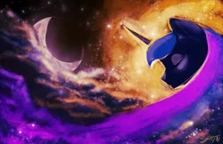 Size: 2000x1294 | Tagged: safe, artist:blindcoyote, derpibooru import, princess luna, eyes closed, moon, night, solo