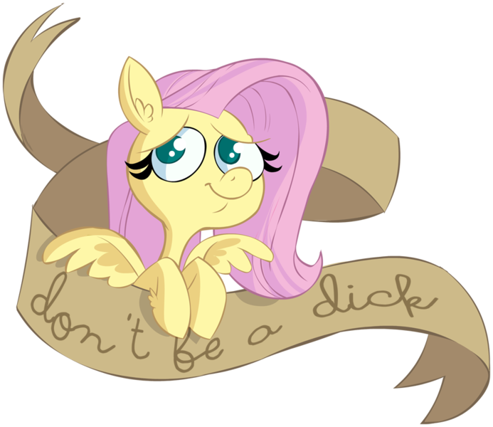 Size: 922x798 | Tagged: safe, artist:frostadflakes, derpibooru import, fluttershy, pegasus, pony, ear fluff, mouthpiece, old banner, simple background, smiling, solo, subversive kawaii, transparent background, vulgar