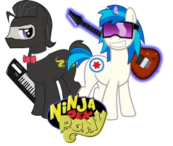 Size: 1099x934 | Tagged: artist:bronybyexception, derpibooru import, guitar, ninja, ninja sex party, octavia melody, octavius, otto octavius, record scrape, rule 63, safe, simple background, transparent background, vector, vinyl scratch