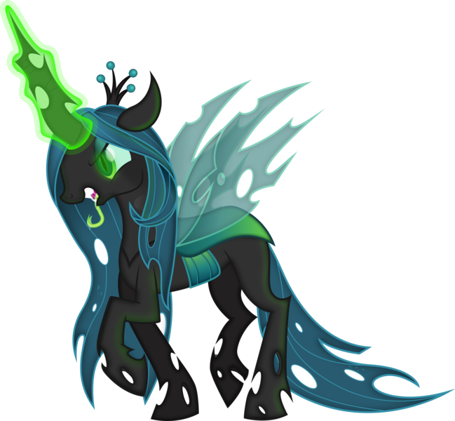 Size: 6500x6007 | Tagged: safe, artist:theshadowstone, derpibooru import, queen chrysalis, absurd resolution, magic, solo, tongue out