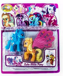 Size: 331x398 | Tagged: applejack, bootleg, brushable, cute little pony, derpibooru import, glimmer wings, rainbow dash, safe, swapped cutie marks, toy