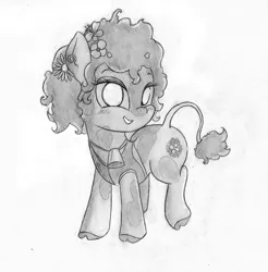 Size: 4496x4560 | Tagged: absurd resolution, artist:cross_ornstein, cow pony, derpibooru import, monochrome, oc, oc:daisy flower, safe, unofficial characters only
