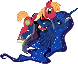 Size: 3583x2951 | Tagged: safe, artist:benybing, derpibooru import, big macintosh, princess luna, earth pony, pony, clothes, coat, dancing, dress, lunamac, male, nuzzling, shipping, simple background, stallion, straight, transparent background, vector