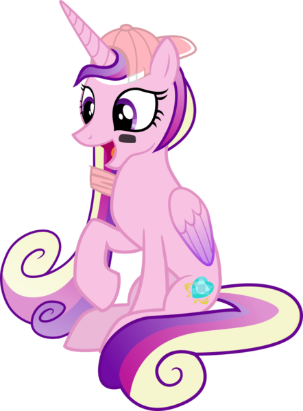 Size: 719x977 | Tagged: safe, artist:cheezedoodle96, derpibooru import, princess cadance, pony, alternate hairstyle, backwards ballcap, baseball cap, cap, casual, female, happy, hat, mare, open mouth, raised hoof, simple background, sitting, smiling, solo, sports, svg, transparent background, vector