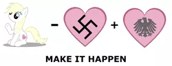 Size: 1970x763 | Tagged: anti nazi, cutie mark, derpibooru import, exploitable meme, german empire, make it happen, meme, nazi, oc, oc:aryanne, safe, solo, swastika, unofficial characters only
