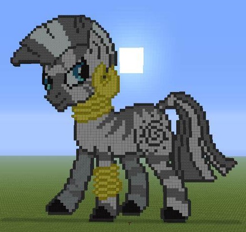 Size: 497x469 | Tagged: derpibooru import, minecraft, minecraft pixel art, pixel art, safe, zebra, zecora