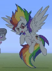 Size: 342x465 | Tagged: derpibooru import, minecraft, minecraft pixel art, pixel art, rainbow dash, safe, super rainbow dash