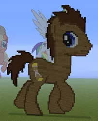 Size: 362x449 | Tagged: applejack, derpibooru import, doctor whooves, minecraft, minecraft pixel art, pixel art, rainbow dash, safe, time turner