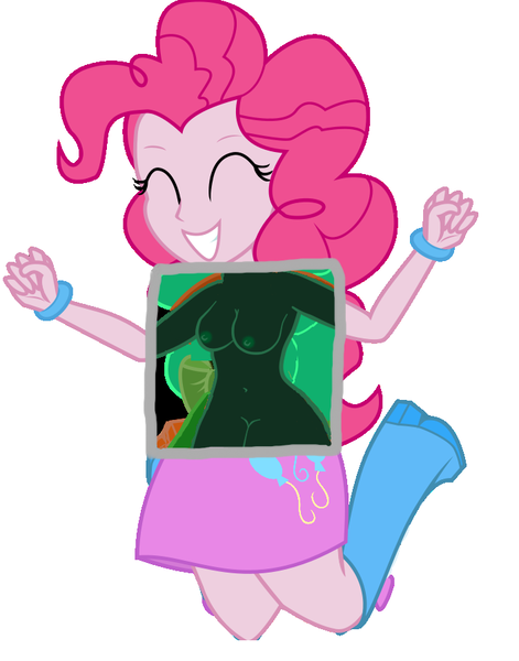 Size: 704x896 | Tagged: questionable, derpibooru import, pinkie pie, equestria girls, breasts, commando, female, humanized, jumping, nipples, nude edit, nudity, smiling, solo, solo female, x-ray, x-ray edit