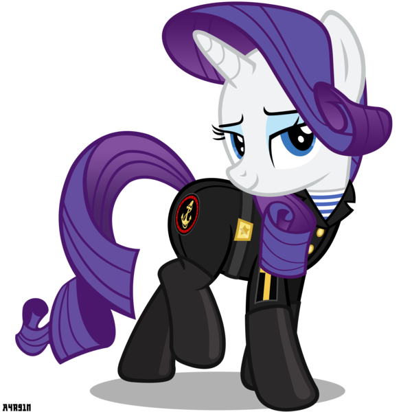 Size: 3000x3000 | Tagged: artist:a4r91n, bedroom eyes, clothes, derpibooru import, military uniform, navy, pose, rarity, safe, sergeant, simple background, solo, soviet, transparent background, uniform, vector