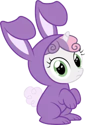 Size: 4000x5888 | Tagged: artist:ragerer, bunny belle, bunny costume, clothes, cute, derpibooru import, diasweetes, safe, simple background, solo, .svg available, sweetie belle, transparent background, vector