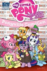 Size: 500x759 | Tagged: safe, artist:katiecandraw, derpibooru import, idw, applejack, daring do, fluttershy, pinkie pie, rainbow dash, rarity, spike, twilight sparkle, earth pony, pegasus, pony, unicorn, adorkable, bipedal, clothes, comic, comic book, comic con, cosplay, costume, cover, cute, disguise, doctor who, dork, eleventh doctor, female, fez, funny, geordi laforge, harry potter, hat, idw advertisement, jackabetes, loki, magic wand, mane seven, mane six, mare, marvel, my little pony logo, pinkie costume, pony costume, princess leia, rogue (x-men), scarf, shyabetes, signature, star trek, star wars, twiabetes, visor, weapons-grade cute, x-men