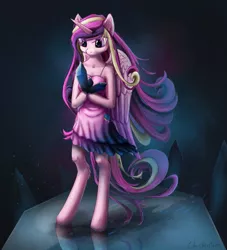 Size: 1805x1984 | Tagged: artist:chickentech, derpibooru import, princess cadance, safe, semi-anthro, solo