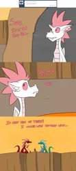 Size: 1280x2878 | Tagged: artist:dmann892, ask, ask closet fizzle, comic, derpibooru import, dragon, fizzle, garble, looking up, safe, teenaged dragon, tumblr, volcano