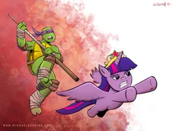 Size: 1000x755 | Tagged: safe, artist:mregina, derpibooru import, twilight sparkle, twilight sparkle (alicorn), alicorn, pony, crossover, donatello, female, mare, teenage mutant ninja turtles, tmnt 2012