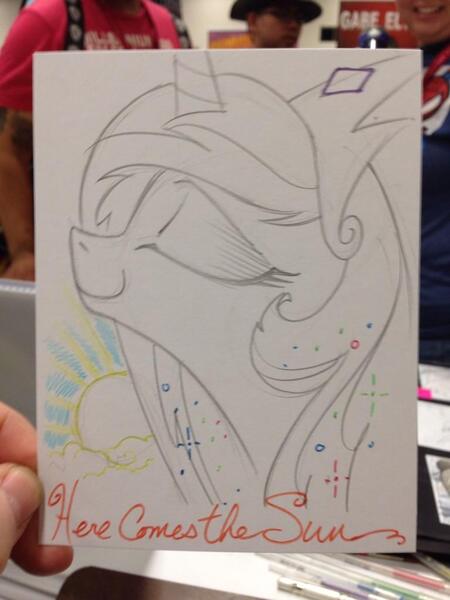 Size: 768x1024 | Tagged: artist:andypriceart, derpibooru import, here comes the sun, princess celestia, safe, song reference, the beatles, traditional art