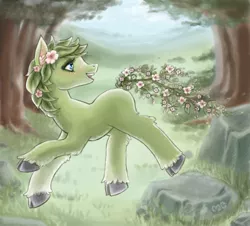 Size: 941x850 | Tagged: artist:mcponyponypony, cloven hooves, derpibooru import, oc, oc:laurel, safe, solo, tree, tree pony, unofficial characters only, unshorn fetlocks