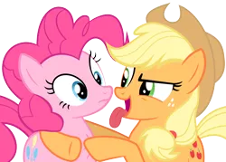 Size: 6000x4300 | Tagged: absurd resolution, applejack, applepie, artist:magister39, derpibooru import, female, lesbian, pinkie pie, shipping, show accurate, simple background, suggestive, transparent background, vector