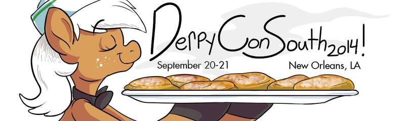 Size: 1200x360 | Tagged: 2014, baked goods, banner, brony conversations, convention, derpibooru import, derpyconsouth, louisiana, new orleans, oc, oc:beignet, safe, september, unofficial characters only