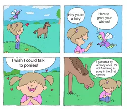 Size: 700x606 | Tagged: suggestive, artist:jim benton, derpibooru import, edit, fairy, human, pony, 4chan, bestiality, comic, exploitable meme, female, i wish i could talk with ponies, implied fisting, interspecies, meme