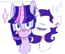 Size: 1280x1054 | Tagged: artist:onicka12, blushing, derpibooru import, female, kissing, lesbian, rarilight, rarity, safe, shipping, twilight sparkle