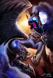 Size: 817x1200 | Tagged: artist:ziom05, d:, derp, derpibooru import, didney worl, edit, faic, frown, majestic as fuck, meme, moon moon, nightmare dupe, nightmare moon, nightmare moon moon, open mouth, safe, solo, wide eyes