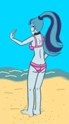 Size: 1024x1848 | Tagged: safe, artist:oneovertwo, derpibooru import, sonata dusk, equestria girls, rainbow rocks, ass, buttcrack, clothes, ponytail, solo, swimsuit