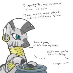 Size: 648x648 | Tagged: artist:hobbes-maxwell, ask, ask zecora, safe, solo, tumblr, zebra, zecora