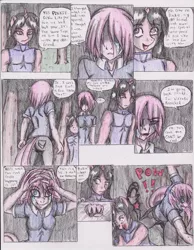 Size: 1275x1643 | Tagged: anthro, artist:zoarenso, breasts, comic, derpibooru import, oc, oc:dizzy spell, pinkamena diane pie, pinkie pie, semi-grimdark, the killing joke, undocumented report, yandere, yandere pie