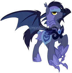 Size: 600x602 | Tagged: safe, artist:sakuyamon, derpibooru import, oc, unofficial characters only, bat pony, pony, night guard, solo
