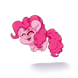 Size: 1200x1200 | Tagged: dead source, safe, artist:wlemin, derpibooru import, pinkie pie, earth pony, pony, blank flank, cute, eyebrows, eyes closed, female, happy, hilarious in hindsight, jumping, laughing, mare, missing cutie mark, open mouth, simple background, smiling, solo, teeth, transparent background, vector