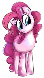Size: 467x827 | Tagged: safe, artist:dotkwa, derpibooru import, pinkie pie, earth pony, pony, cute, diapinkes, female, mare, pixiv, simple background, solo, white background