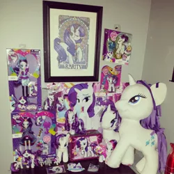 Size: 1280x1280 | Tagged: artist needed, safe, artist:kupocakes, derpibooru import, rarity, equestria girls, beanie babies, blind bag, brushable, ccg, collection, doll, enterplay, fashion style, frame, funrise, irl, lunchbox, mcdonald's happy meal toys, merchandise, much rarity, patch, photo, plushie, poster, rainbow power, shrine, toy