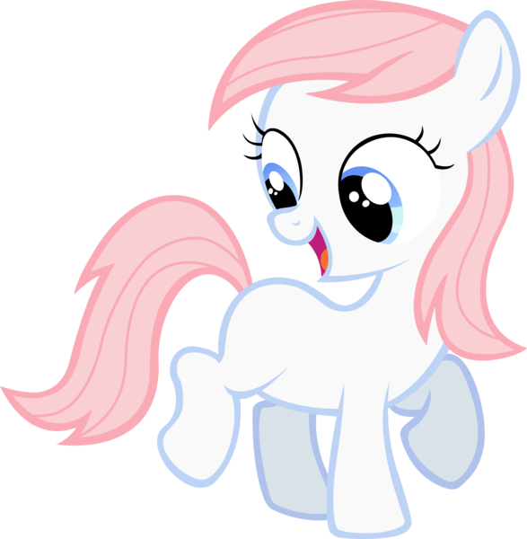 Size: 3789x3874 | Tagged: safe, artist:leapingriver, derpibooru import, nurse redheart, earth pony, pony, blank flank, cute, female, filly, filly nurse redheart, heartabetes, high res, looking back, open mouth, raised hoof, raised leg, simple background, smiling, solo, transparent background, vector, younger