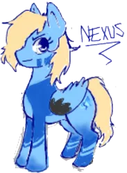 Size: 402x548 | Tagged: safe, artist:fembot, derpibooru import, oc, oc:nexus, unofficial characters only, pony, female, flockdraw, grin, mare