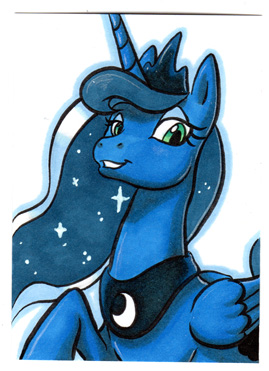 Size: 269x371 | Tagged: safe, artist:retrostarling, derpibooru import, princess luna, solo, traditional art