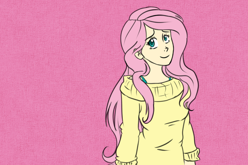 Size: 3888x2592 | Tagged: artist:richardinya, clothes, derpibooru import, fluttershy, human, humanized, safe, solo, sweatershy