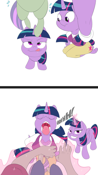 Size: 2800x4991 | Tagged: suggestive, artist:anonopony, derpibooru import, twilight sparkle, twilight sparkle (alicorn), oc, alicorn, anthro, anthro ponidox, comic, drool, esophagus, feeder, fetish, first person view, gullet, imminent vore, kitchen eyes, licking, licking lips, magic, mawshot, offscreen character, open mouth, pov, self ponidox, telekinesis, tongue out, twipred, uvula