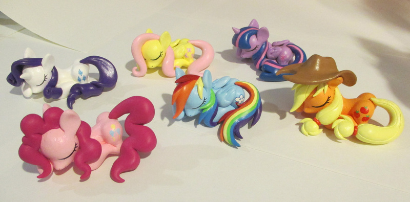 Size: 4504x2224 | Tagged: safe, artist:earthenpony, derpibooru import, applejack, fluttershy, pinkie pie, rainbow dash, rarity, twilight sparkle, twilight sparkle (alicorn), alicorn, pony, female, irl, mane six, mare, photo, sculpture, sleeping