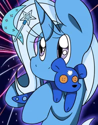 Size: 1280x1629 | Tagged: safe, artist:rosexknight, derpibooru import, trixie, pony, unicorn, ursa, female, mare, plushie, solo