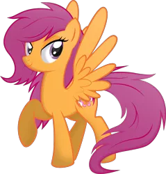 Size: 9581x10031 | Tagged: absurd resolution, .ai available, artist:rainbownspeedash, bedroom eyes, derpibooru import, older, safe, scootaloo, simple background, solo, spread wings, transparent background, vector
