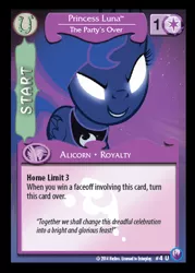 Size: 341x476 | Tagged: safe, derpibooru import, princess luna, canterlot nights, card, ccg, enterplay, glowing eyes, mlp trading card game, solo