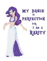 Size: 400x518 | Tagged: artist:zellykat, bedroom eyes, belly button, belly dancer, belly dancer outfit, bracelet, derpibooru import, human, humanized, jewelry, midriff, rarity, safe, solo
