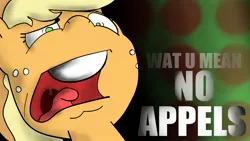 Size: 2560x1440 | Tagged: angry, apple, applejack, appul, artist:bluredpony, derpibooru import, funny, meme, nose in the air, rage, safe