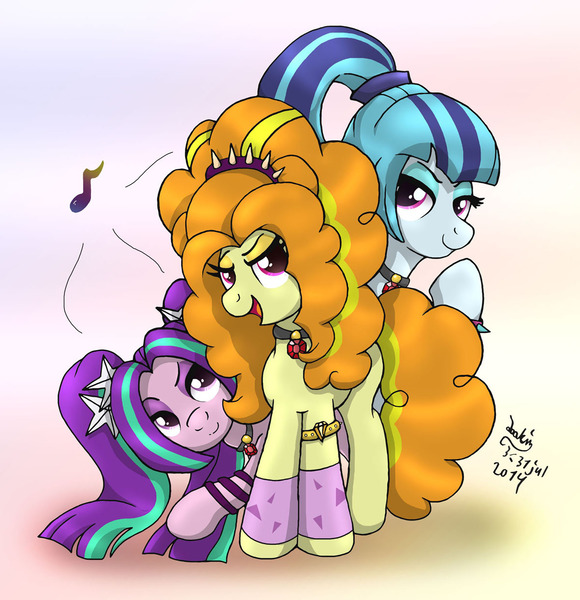 Size: 1180x1220 | Tagged: safe, artist:joakaha, derpibooru import, adagio dazzle, aria blaze, sonata dusk, ponified, earth pony, pony, equestria girls, rainbow rocks, equestria girls ponified, female, gem, mare, siren gem, the dazzlings